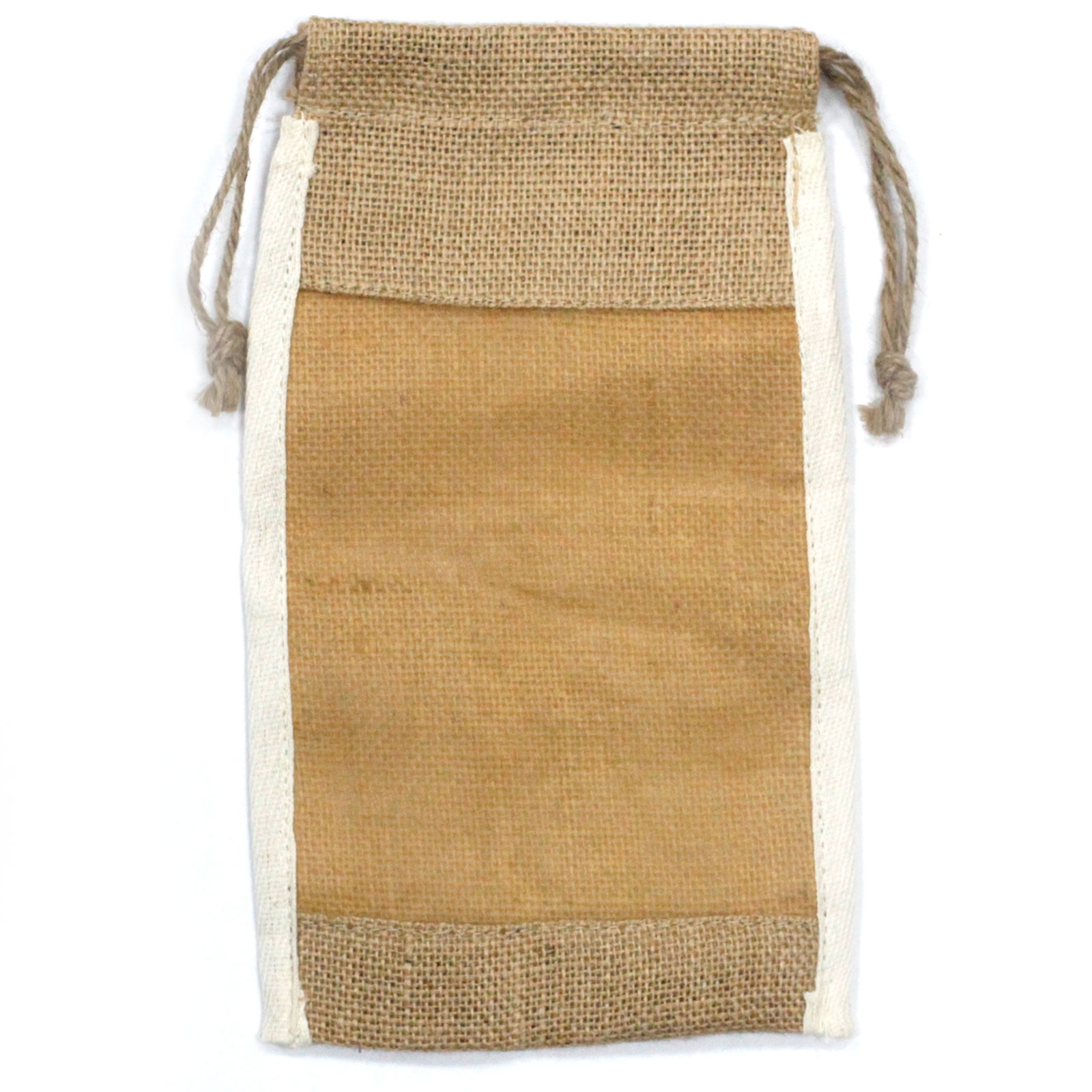 Lrg Washed Jute Pouch - 26x15cm - NatWP-07