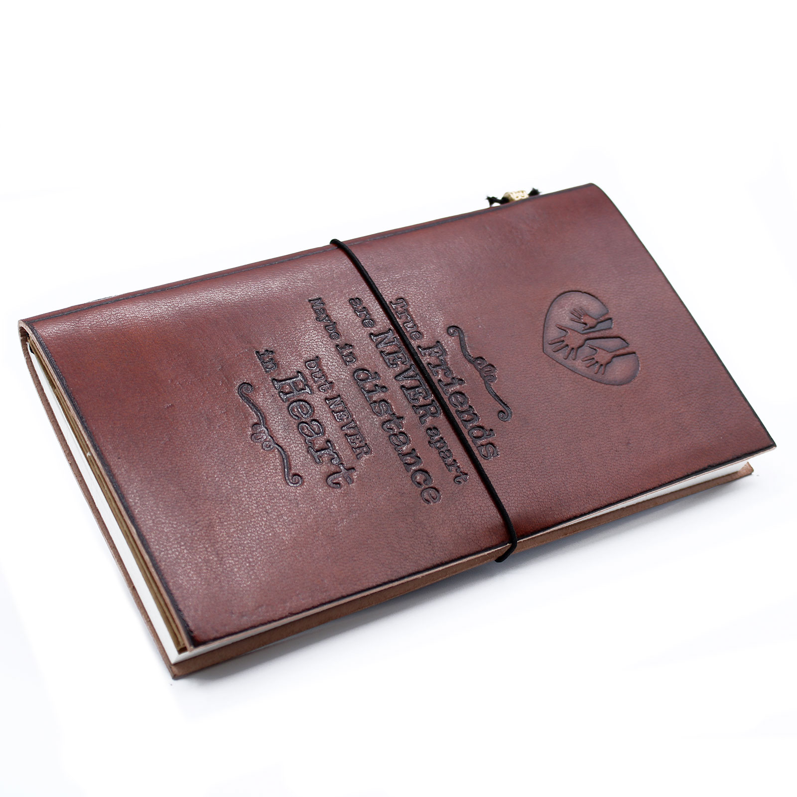 Handmade Leather Journal - True Friends - Brown (80 pages) - MSJ-05