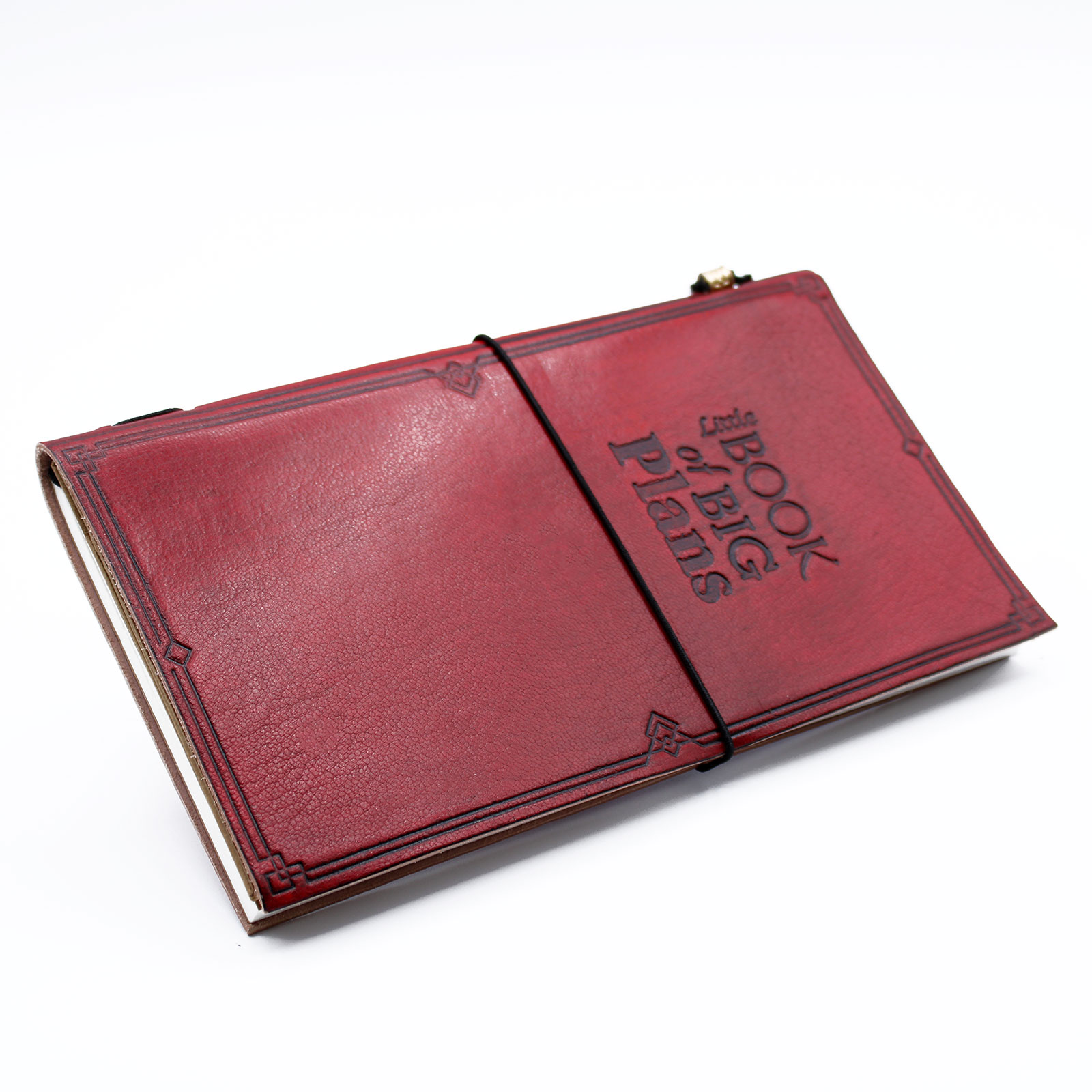 Handmade Leather Journal - Little Book of Big Plans - Red (80 pages) - MSJ-08