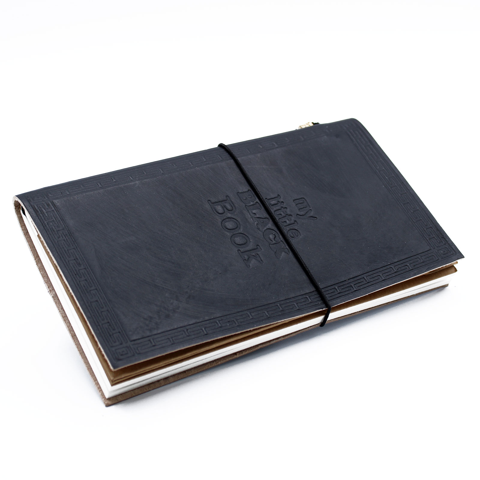 Handmade Leather Journal - My Little Black Book - Black (80 pages) - MSJ-09