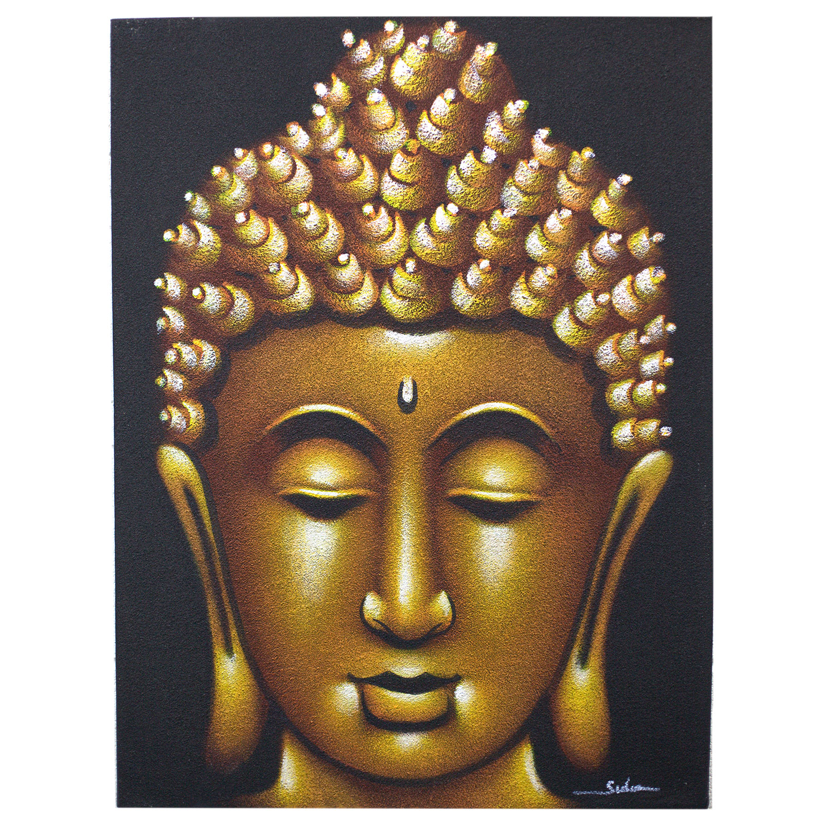 Buddah Painting - Gold Sand Finish BAP-01