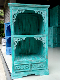 Albasia Bathroom Cabinet - Turquoise wash BCab-05