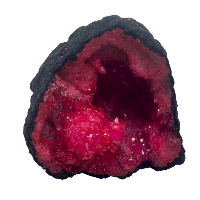 Coloured Calsite Geodes - Black Rock - Dark Red CCGeo-01