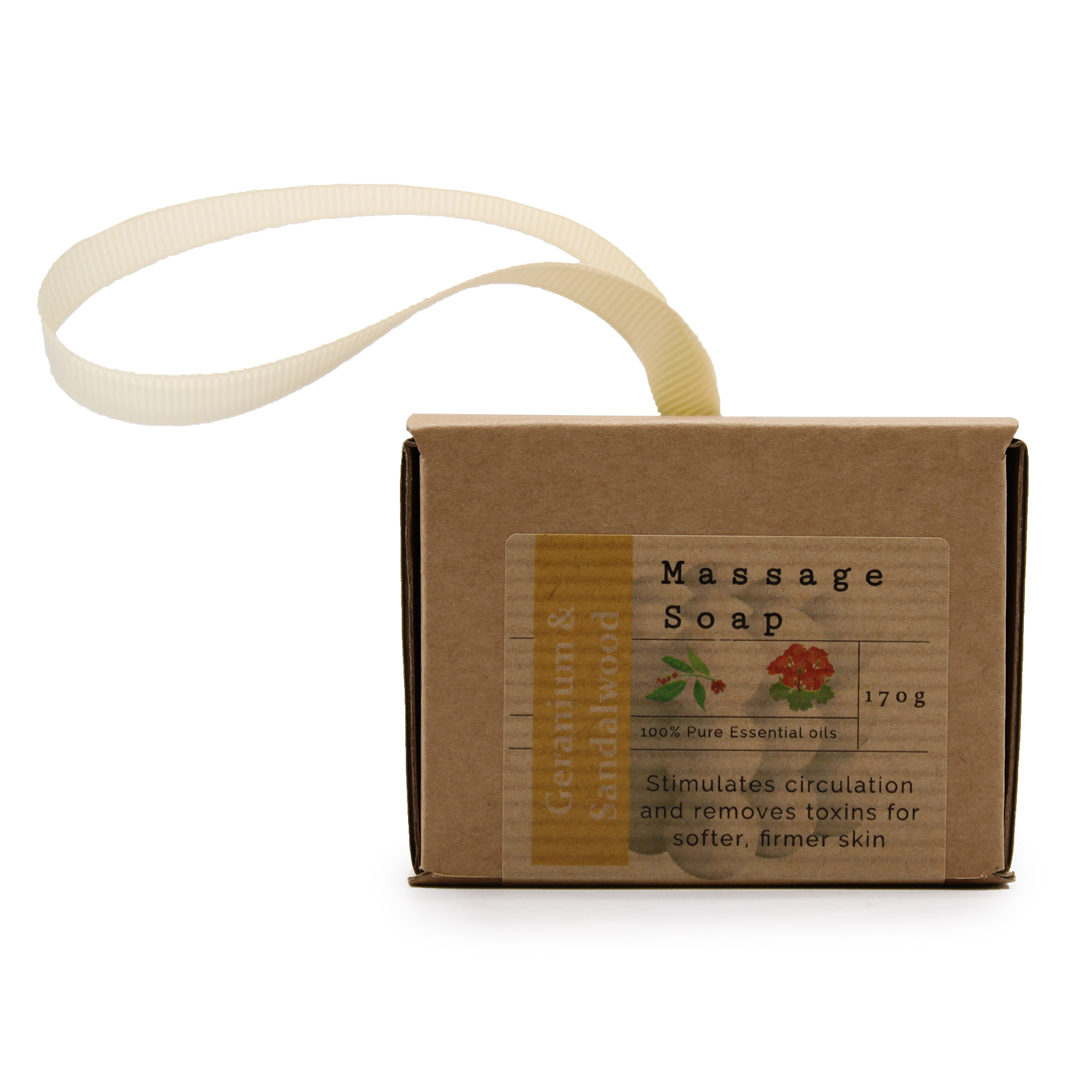 Boxed Single Massage Soaps - Geranium & Sandalwood - MSPS-06