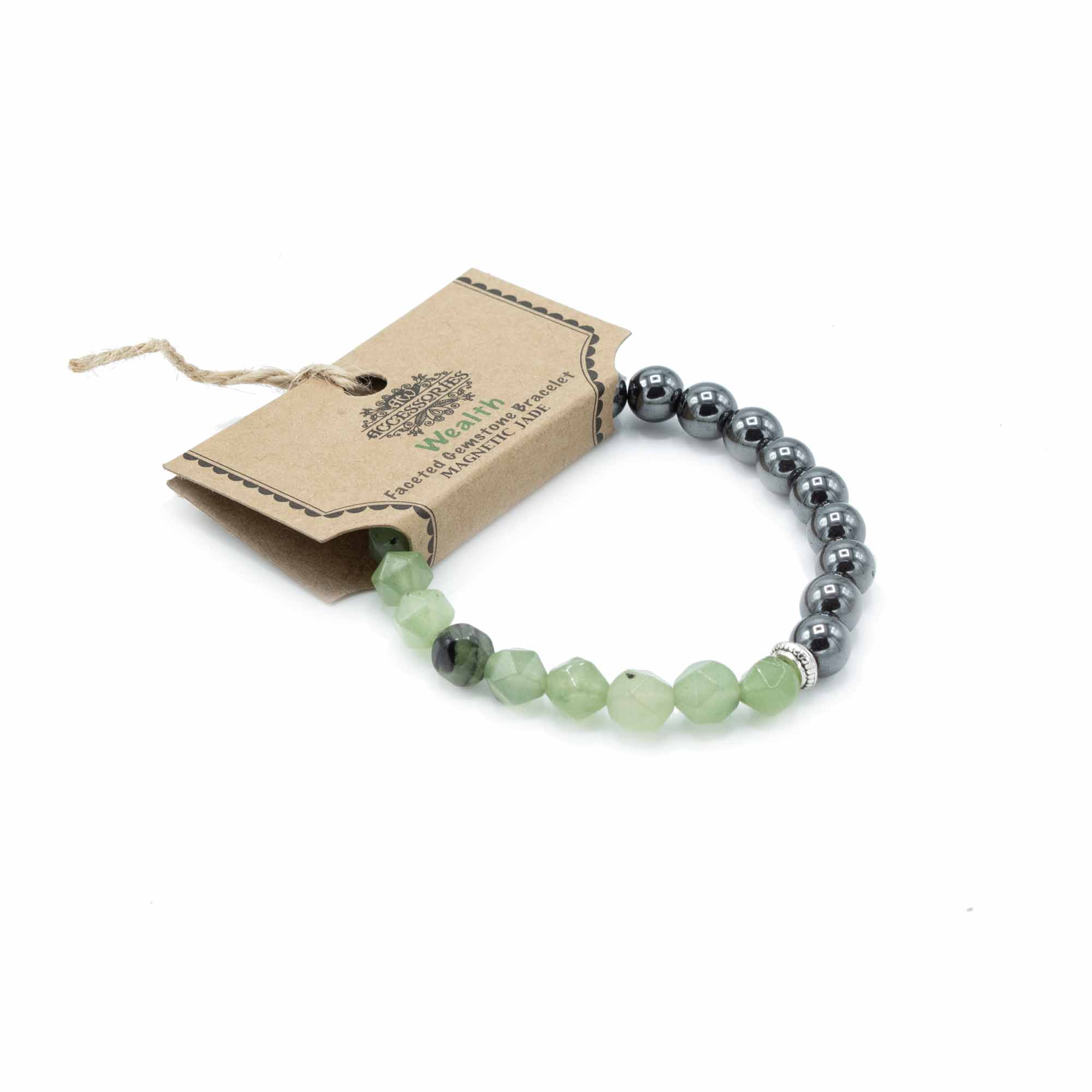 Faceted Gemstone Bracelet - Magnetic Jade FGemB-08