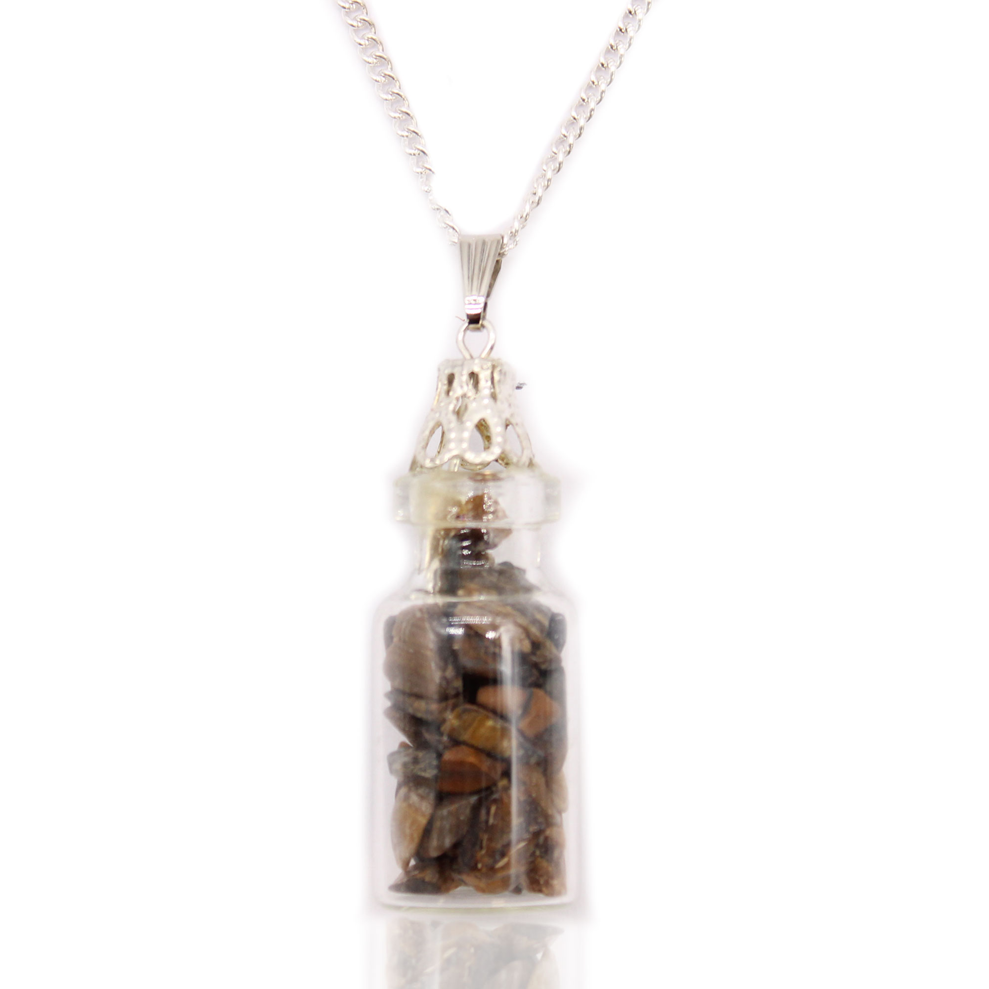 Bottled Gemstones Necklace - Tiger Eye - IGJ-17